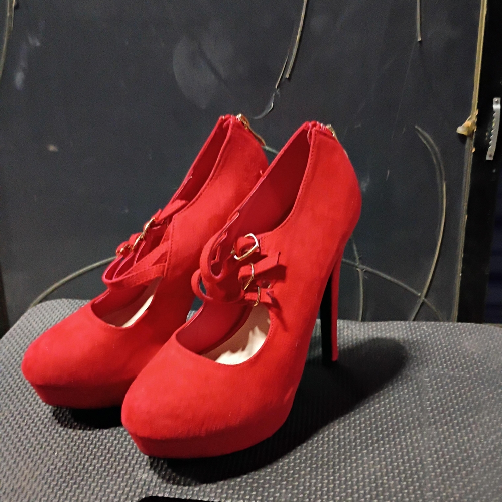 Ella Bold Red Platform Heels